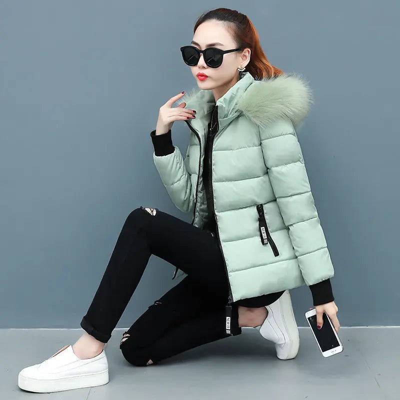 Winter padded jacket students short down padded jacket cj