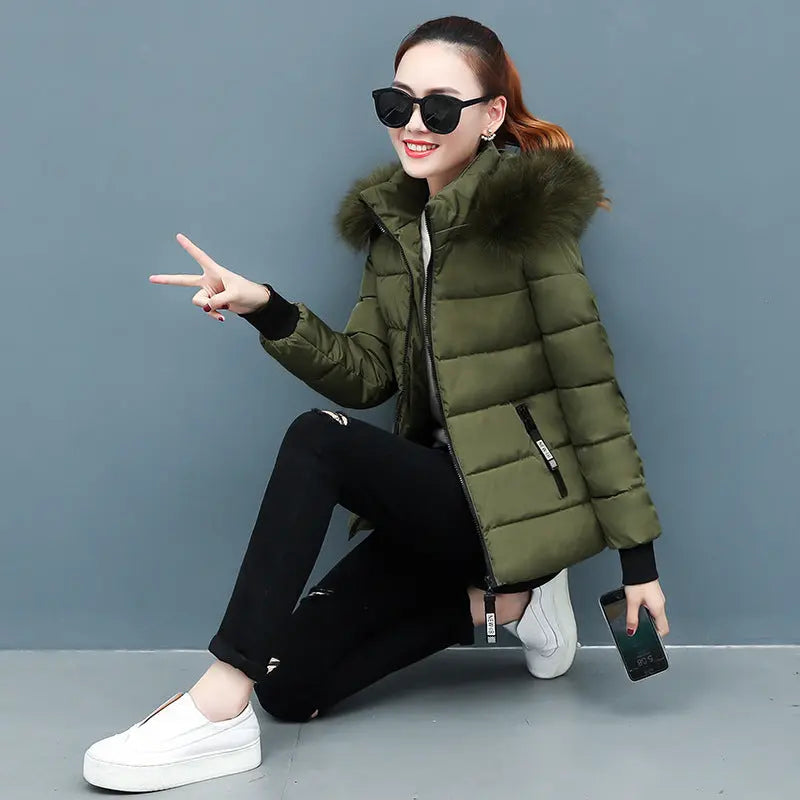 Winter padded jacket students short down padded jacket cj