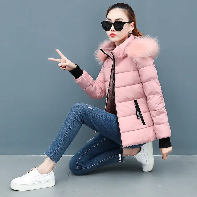 Winter padded jacket students short down padded jacket cj