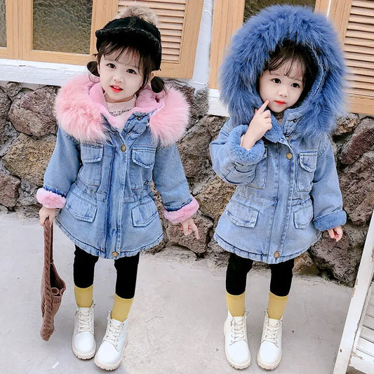 Winter plus girls denim jacket cj