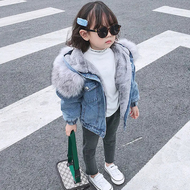 Winter plus girls denim jacket cj