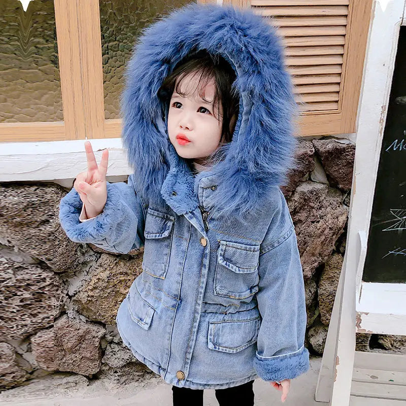 Winter plus girls denim jacket cj