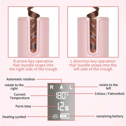 Wireless Automatic Curler USB  LCD Screen Ceramic Heating Anti-perm Curler cj