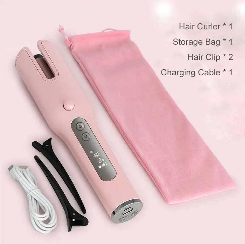 Wireless Automatic Curler USB  LCD Screen Ceramic Heating Anti-perm Curler cj