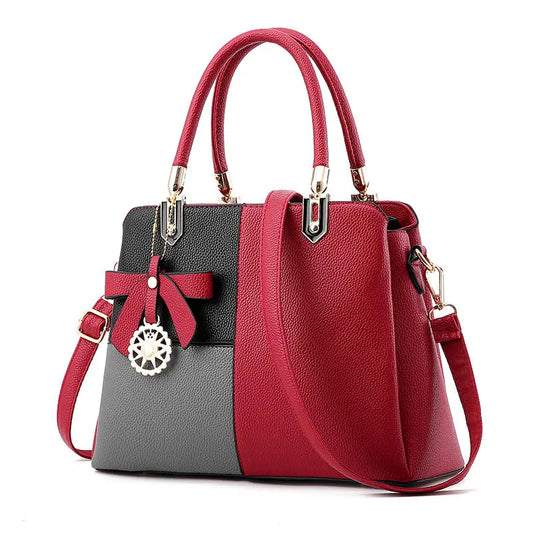 Women's contrast color handbag shoulder bag cj