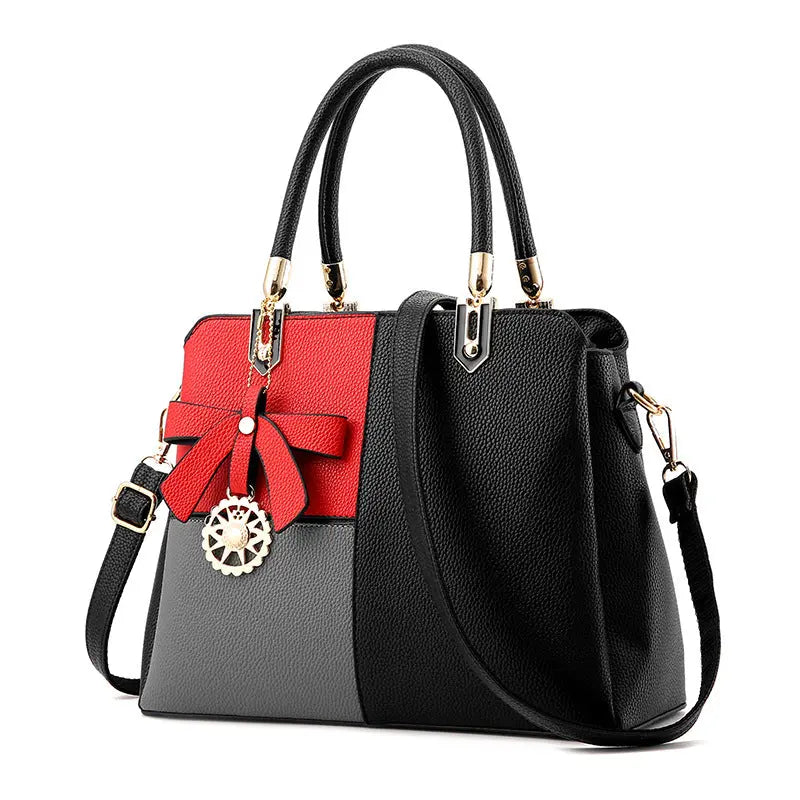 Women's contrast color handbag shoulder bag cj