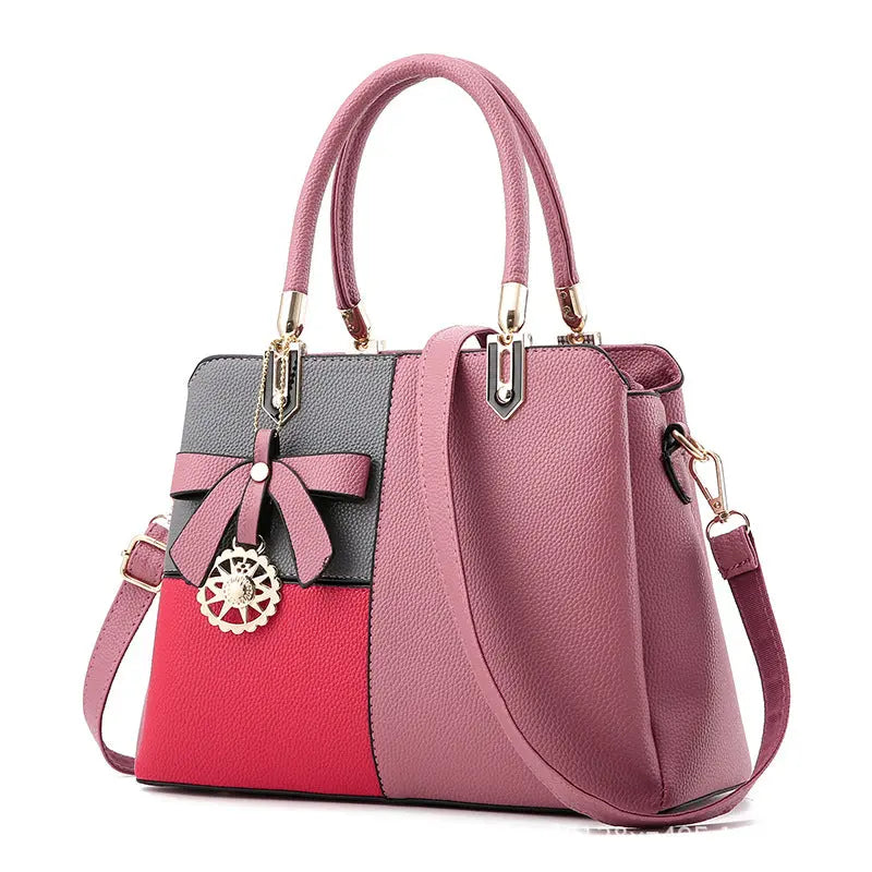 Women's contrast color handbag shoulder bag cj