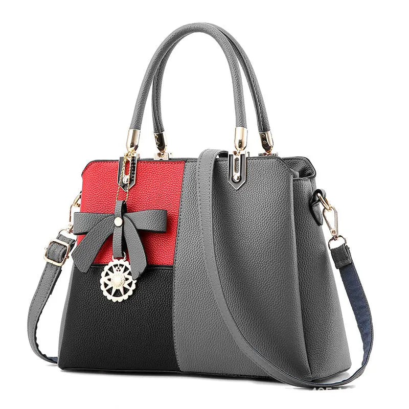 Women's contrast color handbag shoulder bag cj