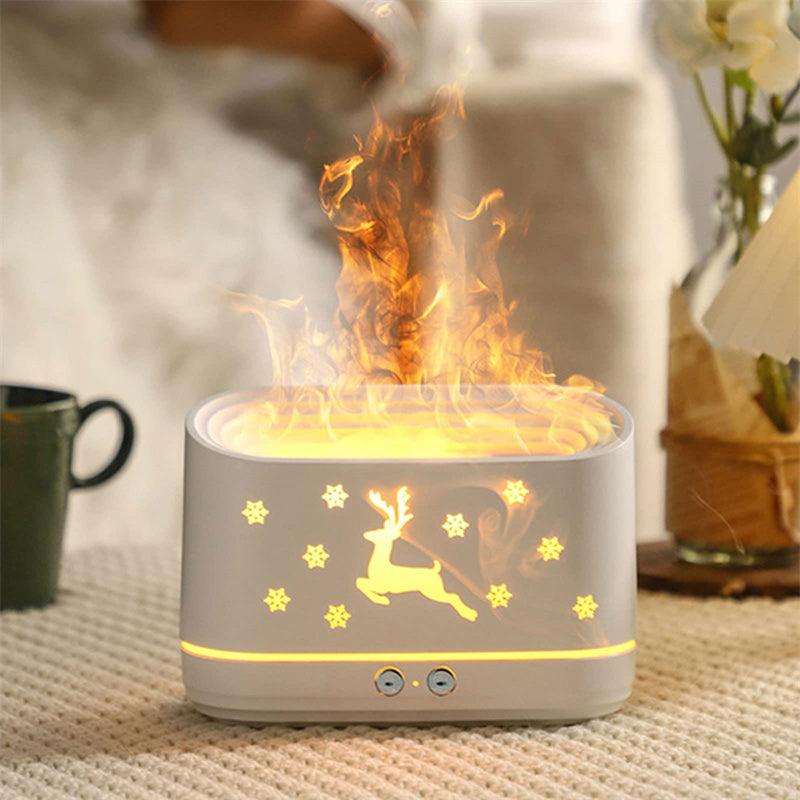 Elk Flame Humidifier Diffuser Mute Household Atmosphere Lamp Christmas Home Decorations cj