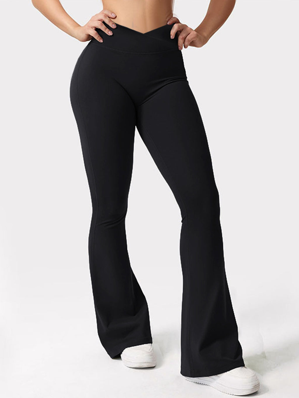 V-Waist Bell Bottom Yoga Pants | Peach Hip Lift
