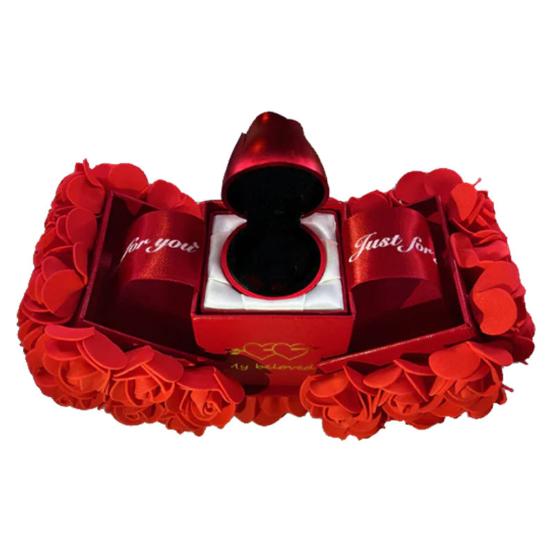 Valentine's Eternal Rose Gift Set with Crystal Necklace