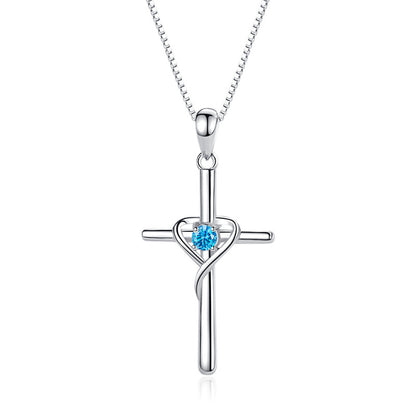 Sterling Silver Cross Pendant Trendy Clavicle Chain cj