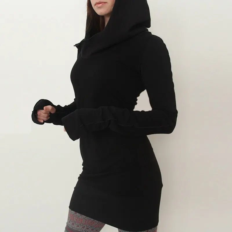 Black Novelty Hoodies Dress Women Autumn Winter Gothic Dresses Hole Long Sleeve Loose Hoodies Mini Dress - Shop with VannyBlack Novelty Hoodies Dress Women Autumn Winter Gothic Dresses Hole Long Sleeve Loose Hoodies Mini DressHoodiesShop with VannycjBlack Novelty Hoodies Dress Women Autumn Winter Gothic Dresses Hole Long Sleeve Loose Hoodies Mini Dress cj