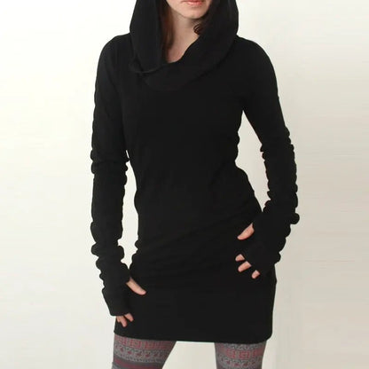 Black Novelty Hoodies Dress Women Autumn Winter Gothic Dresses Hole Long Sleeve Loose Hoodies Mini Dress - Shop with VannyBlack Novelty Hoodies Dress Women Autumn Winter Gothic Dresses Hole Long Sleeve Loose Hoodies Mini DressHoodiesShop with VannycjBlack Novelty Hoodies Dress Women Autumn Winter Gothic Dresses Hole Long Sleeve Loose Hoodies Mini Dress cj