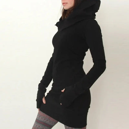 Black Novelty Hoodies Dress Women Autumn Winter Gothic Dresses Hole Long Sleeve Loose Hoodies Mini Dress - Shop with VannyBlack Novelty Hoodies Dress Women Autumn Winter Gothic Dresses Hole Long Sleeve Loose Hoodies Mini DressHoodiesShop with VannycjBlack Novelty Hoodies Dress Women Autumn Winter Gothic Dresses Hole Long Sleeve Loose Hoodies Mini Dress cj