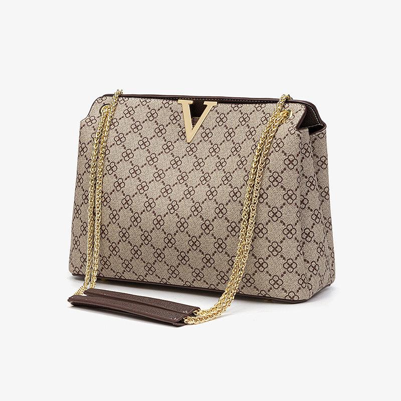 Printed Underarm One Shoulder Cross-body Chain Handbag Female cj