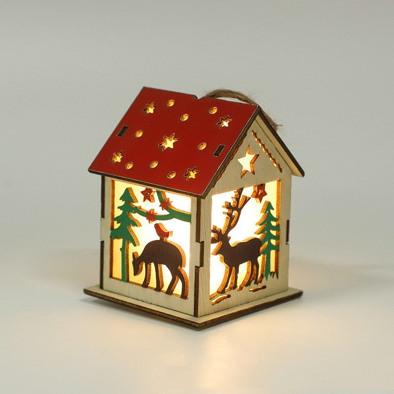 Decorative Festive Luminous Wooden Pendants cj