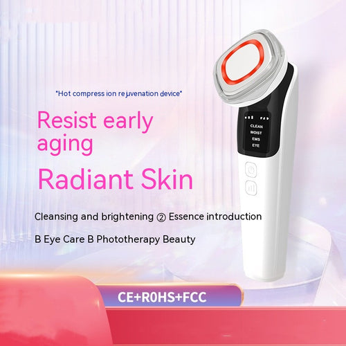 Electric Facial Massage & Cleansing Device – Heated Skin Rejuvenation Tool