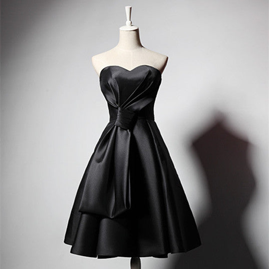 Black Satin Bra Mini Dress — Bandage, Sleeveless & Zip-Up