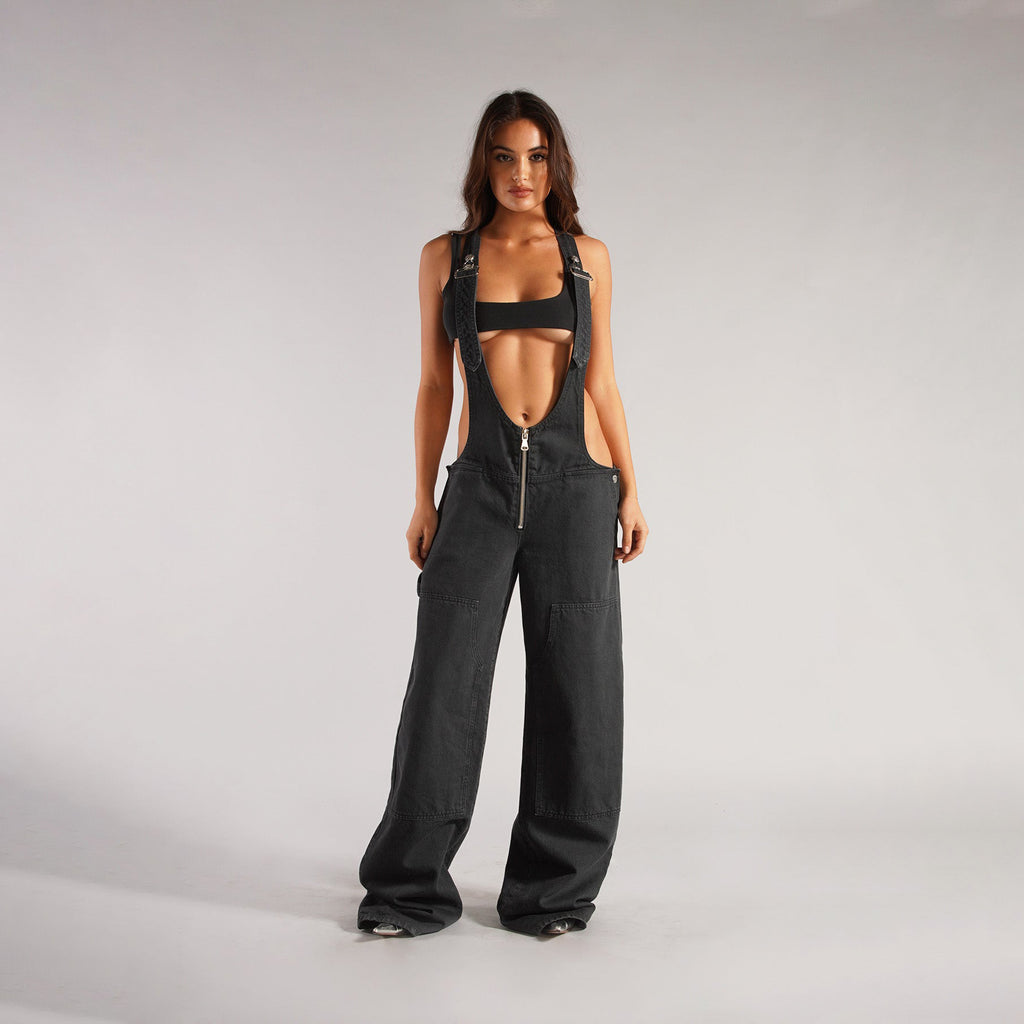 Y2K Denim Overalls – Vintage Baggy Jumpsuit with Adjustable Straps
