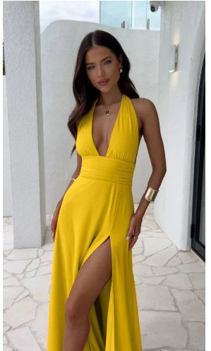 Slit Dress Summer Backless Strappy Skirt Fashion