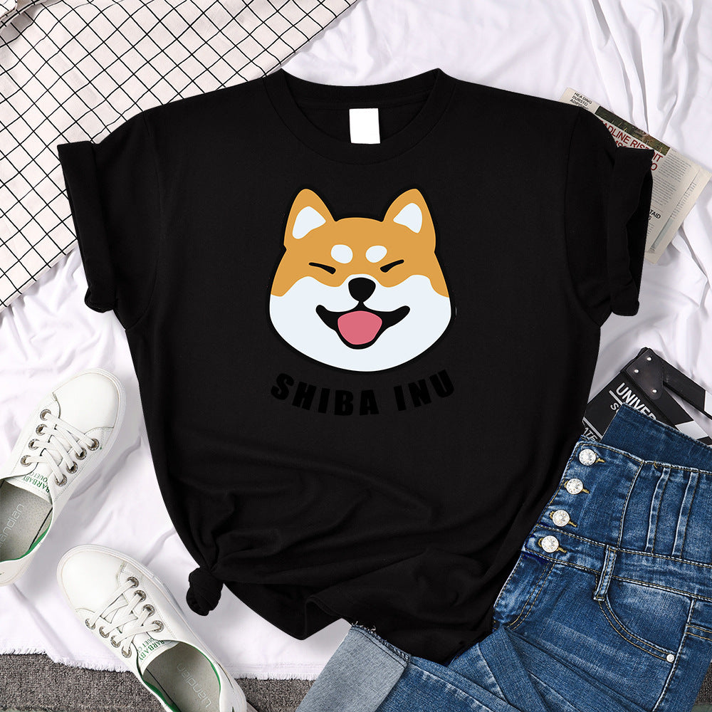 Shiba Inu Dog Printed Short Sleeve T-shirt For Man cj