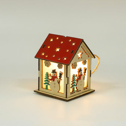 Decorative Festive Luminous Wooden Pendants cj