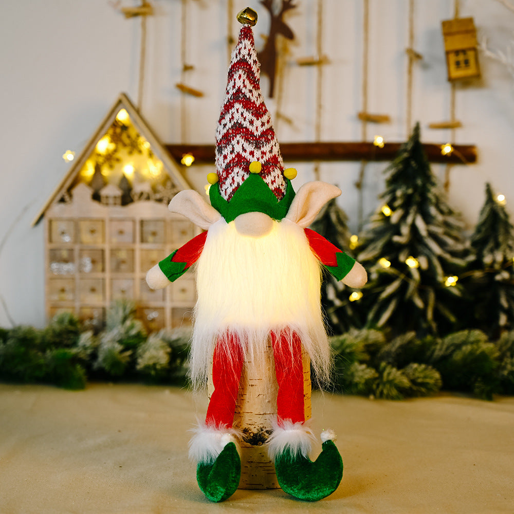 Rudolph Doll With Christmas Elf With Lights cj