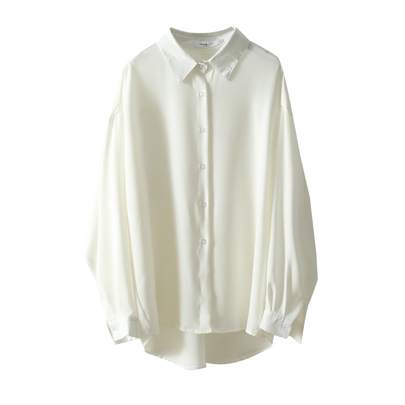 Damen-Bluse mit Polo-Kragen im Oversize-Schnitt