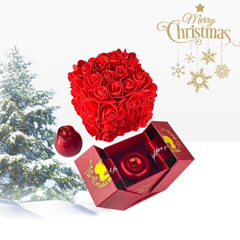 Valentinsgeschenkset "Ewige Rose" mit Kristallkette