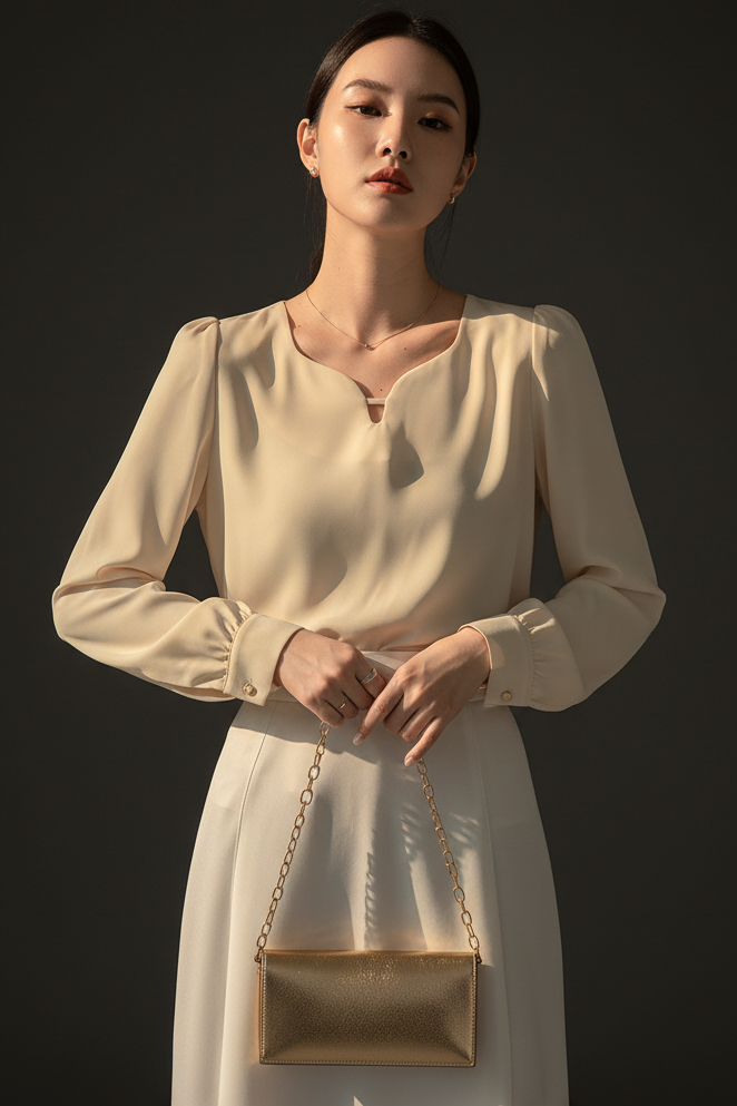French Vintage Long Sleeve Shirt Women's Spring Dress
