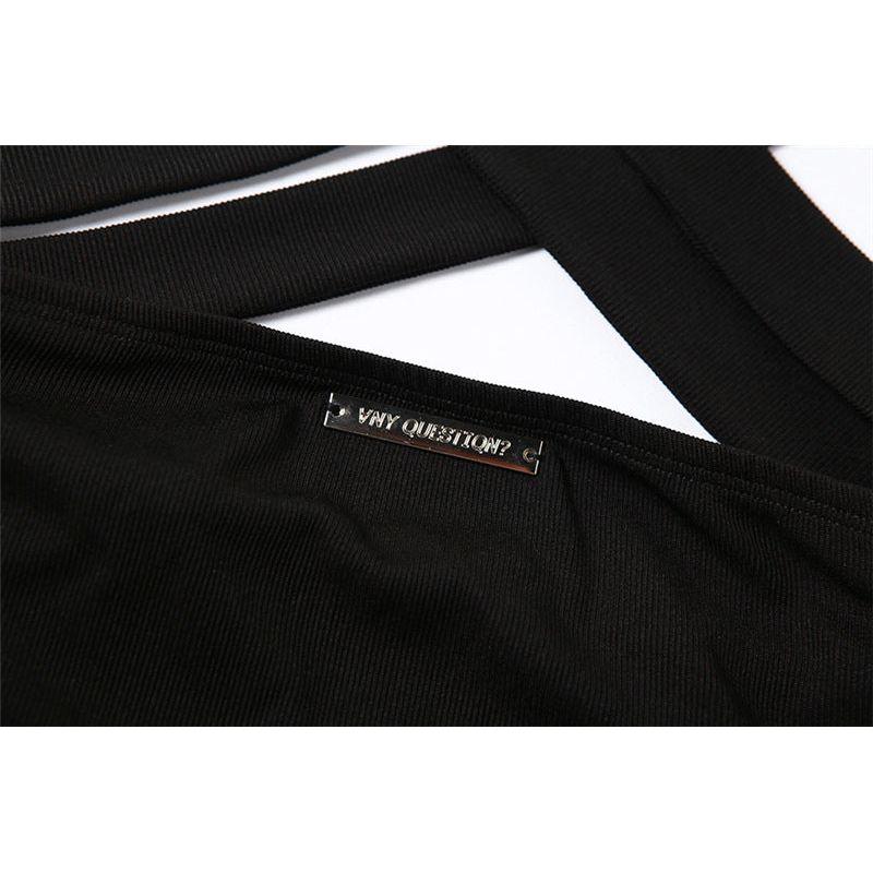 Straight Neck Sexy Backless Dress Woman cj