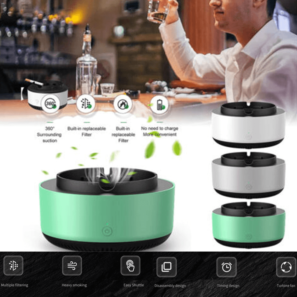 Smoke Removal Air Purification Ashtray Anion Purification Practical Automatic Purifier Ashtray Portable Gadgets For Car Ashtray cj