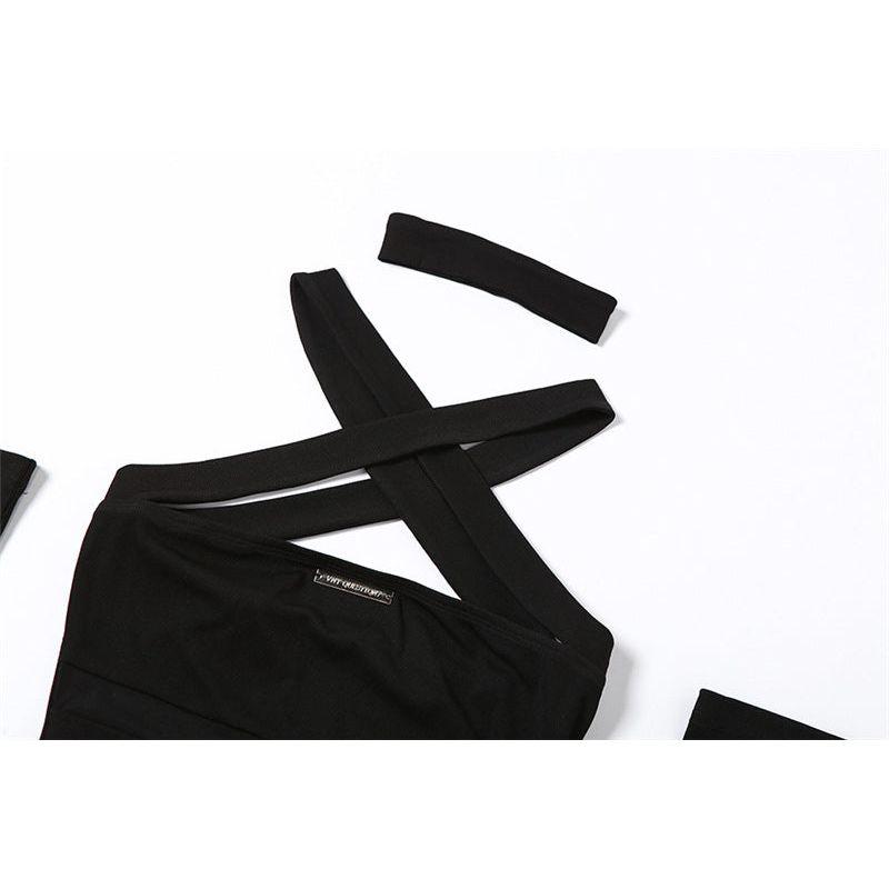 Straight Neck Sexy Backless Dress Woman cj